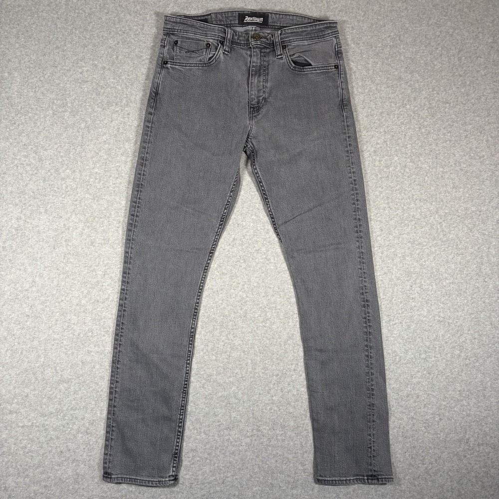Revtown Jeans Men's 32x32 (Fits 31x30) Gray Decade Denim Taper Leg Stretch